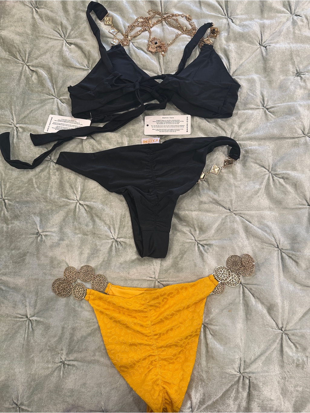Nwt Set! Bahimi Swim Bellatrix Black Bikini And Yellow Cheeky Bikini Bottoms — image 4 of 8